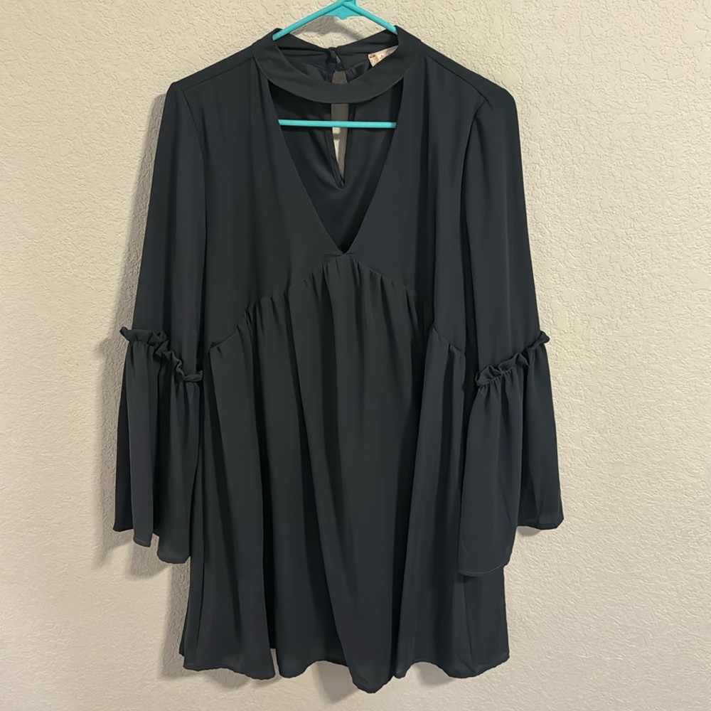 Dark blue flowy dress